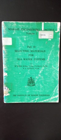 Image of MARINE ENGINEERING PRACTICE  VOLUME 1