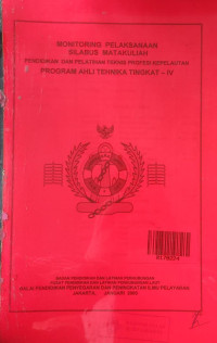 Image of MONITORING PELAKSANAAN SILABUS MATAKULIAH ATT - IV